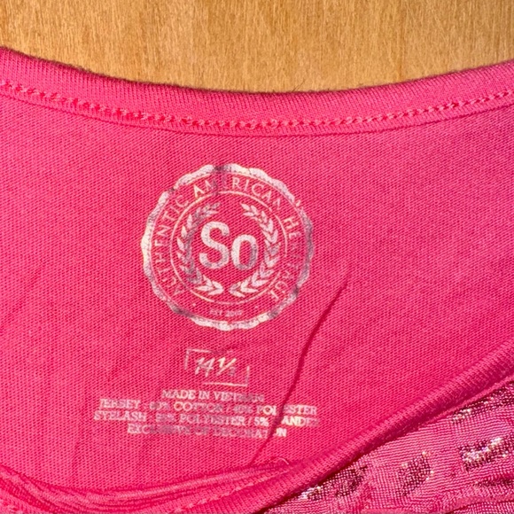 Sonoma SO Brand (Kohl’s) Girls Size 14.5 Pink Sequin Ruffle Top - Picture 3 of 5